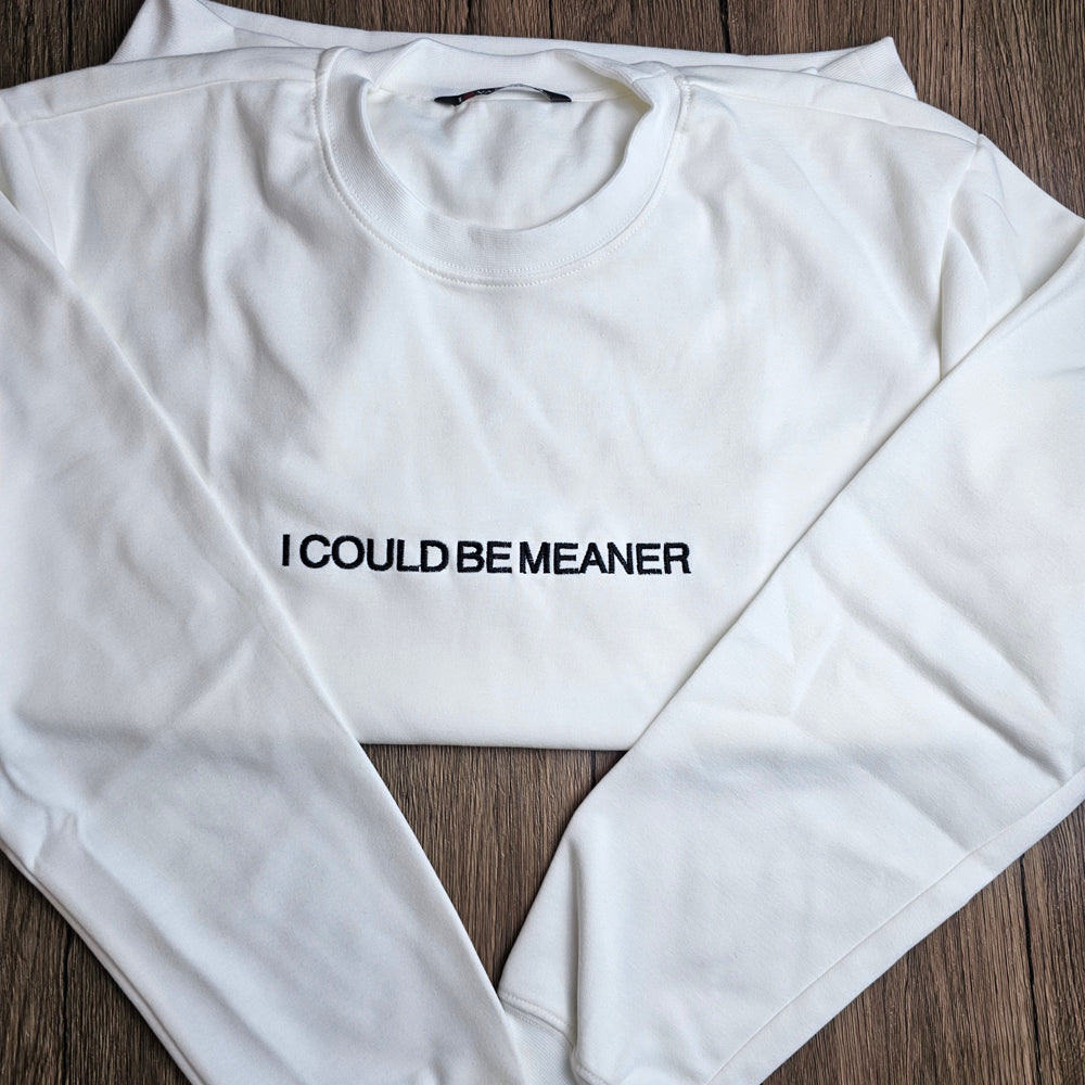 Embroidered I Could Be Meaner Sarcastic Sweater