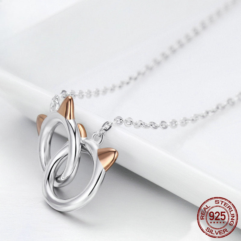 S925 Sterling Silver Cat Necklace