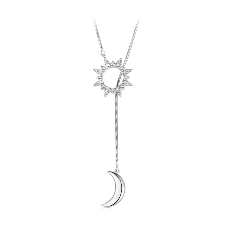 Exquisite Sun and Moon Y-shaped Necklace