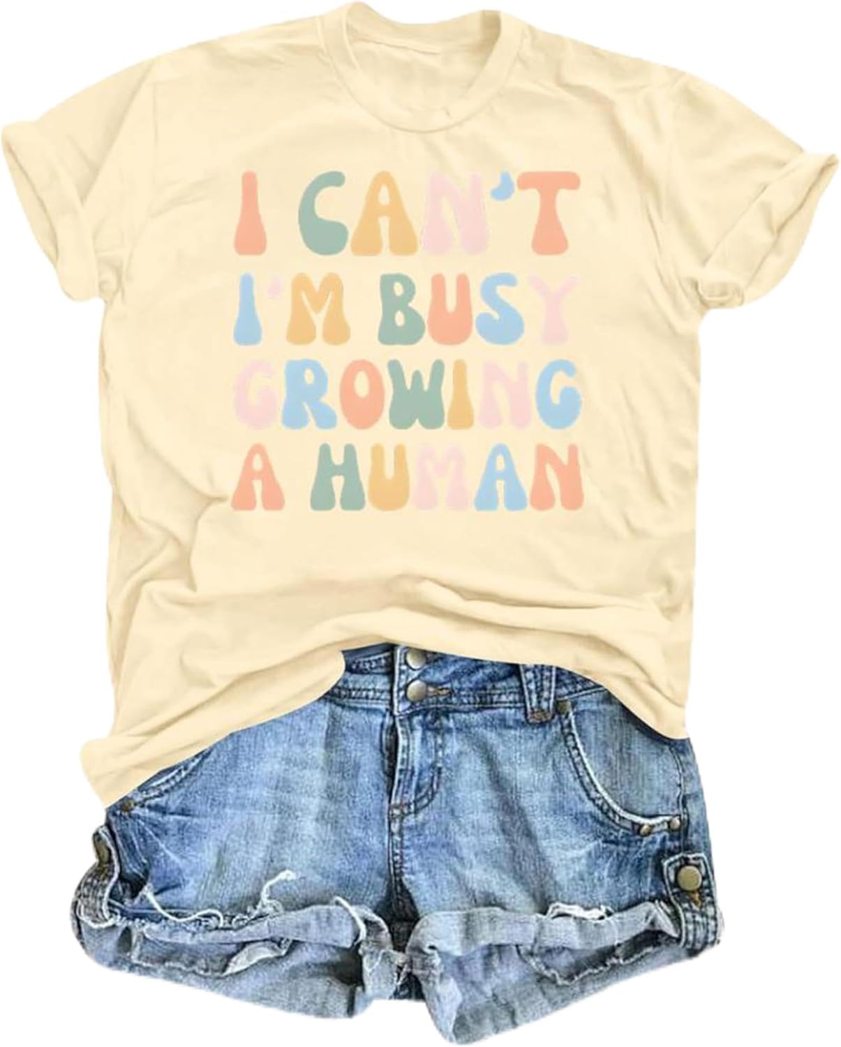 I Can't I'm Busy Growing A Human Funny Pregnancy Shirt