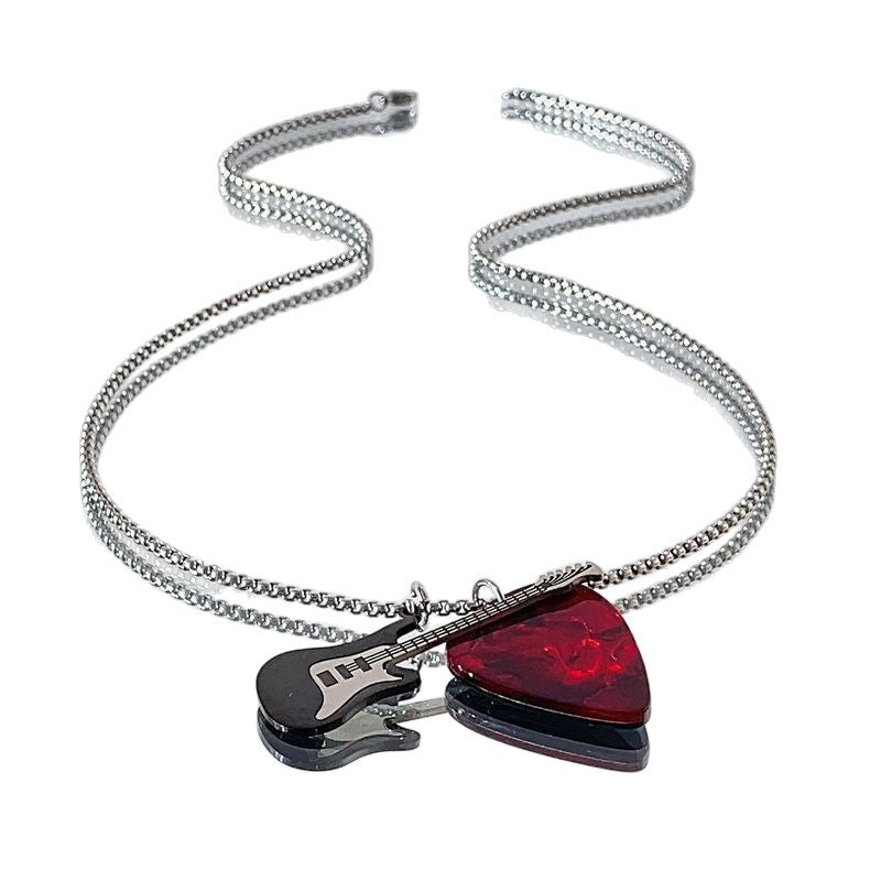 Guitar Pick Stainless Steel Necklace