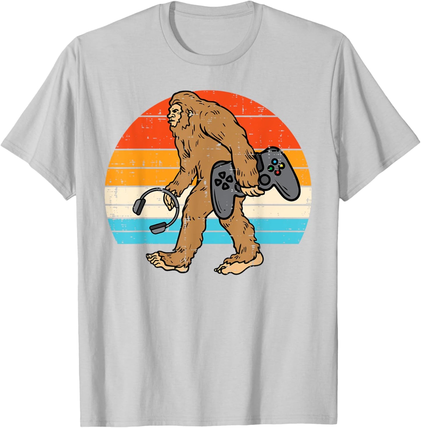 Bigfoot Sasquatch Gamer Retro Gaming Men Boys Kids Teens T-Shirt