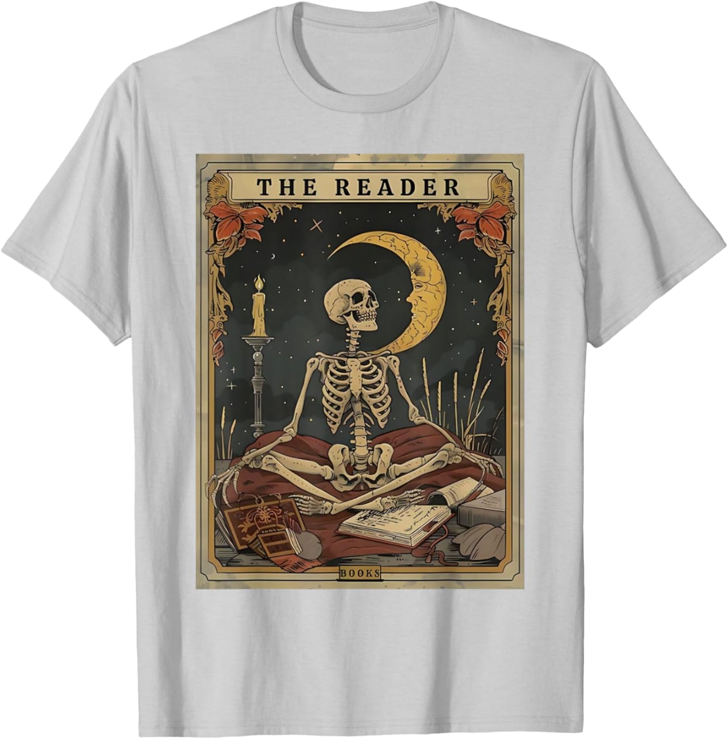 Unisex The Reader Tarot Card Skeleton Reading Shirt