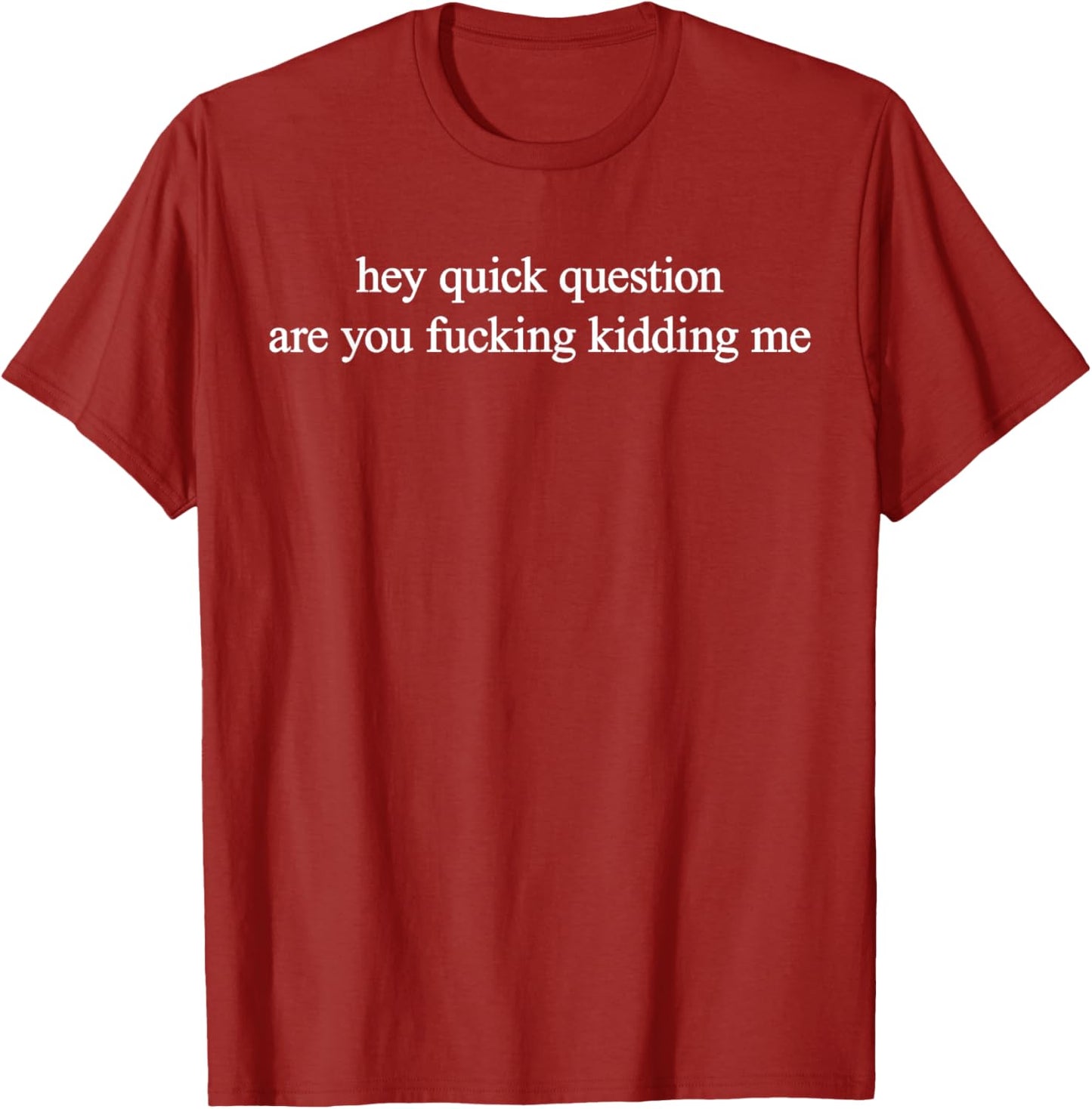 Hey Quick Question Are You Fuckng Kidding Me Funny Questioning T-Shirt