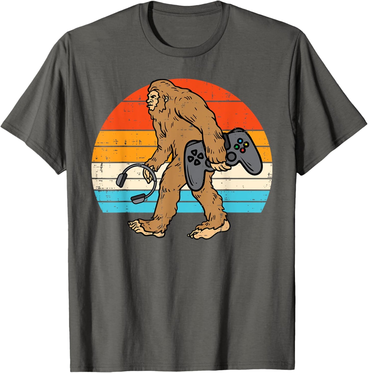 Bigfoot Sasquatch Gamer Retro Gaming Men Boys Kids Teens T-Shirt
