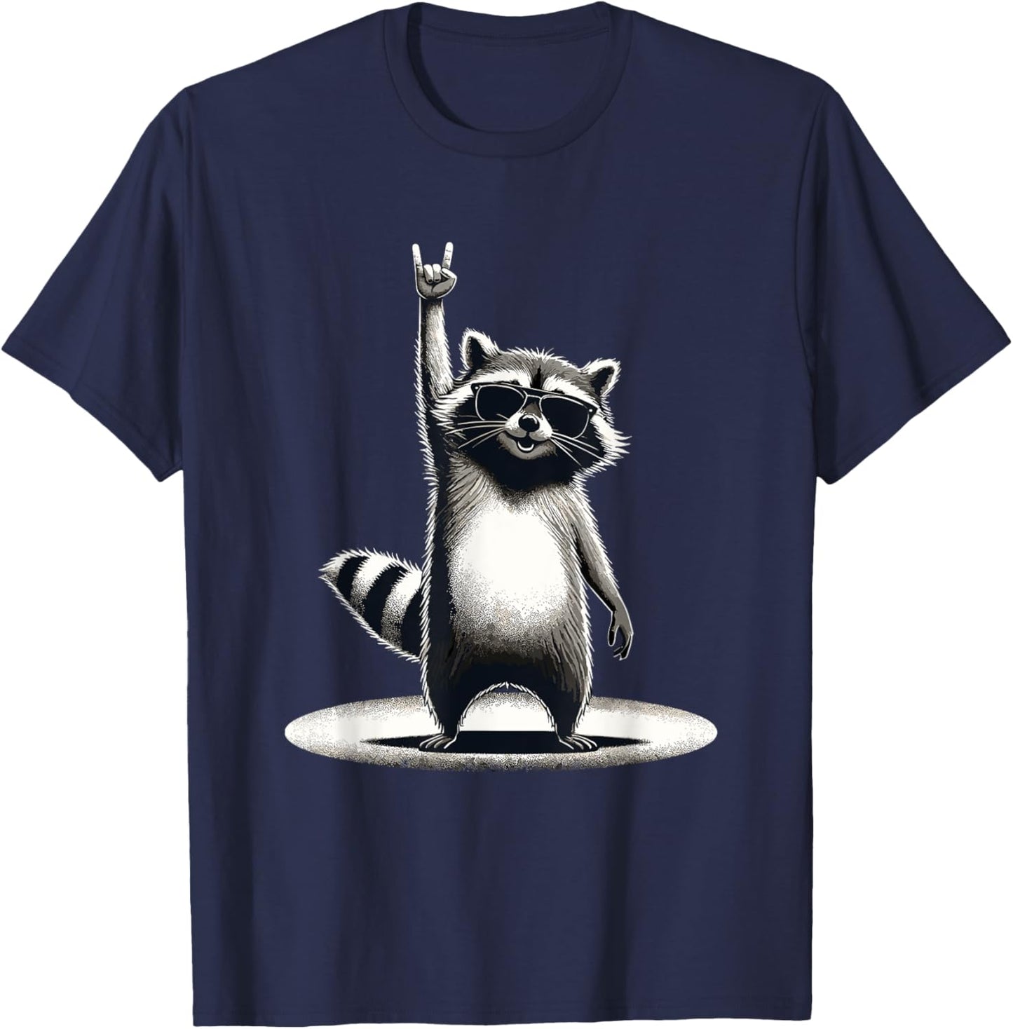 Retro Raccoon Rock Music Funny T-Shirt