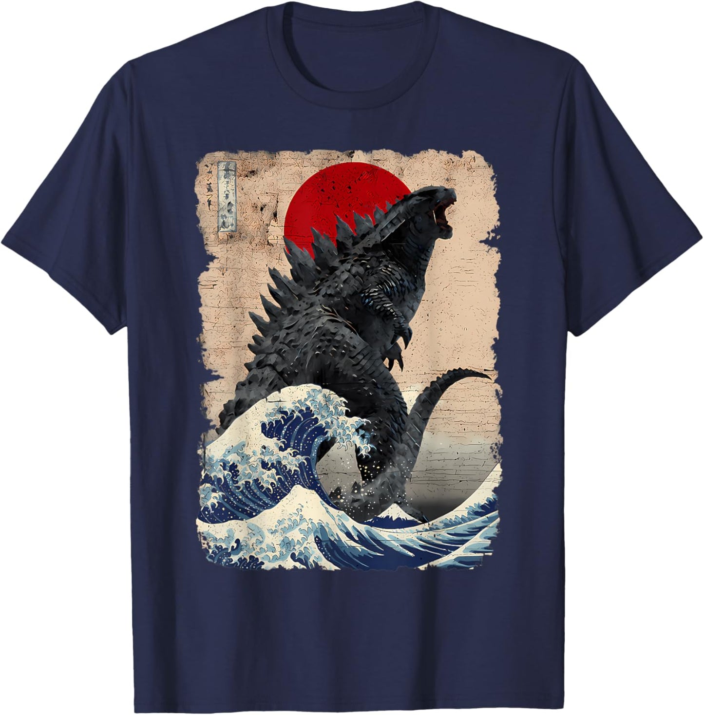 Unisex Vintage Japanese Giant Monster Great Wave T-Shirt