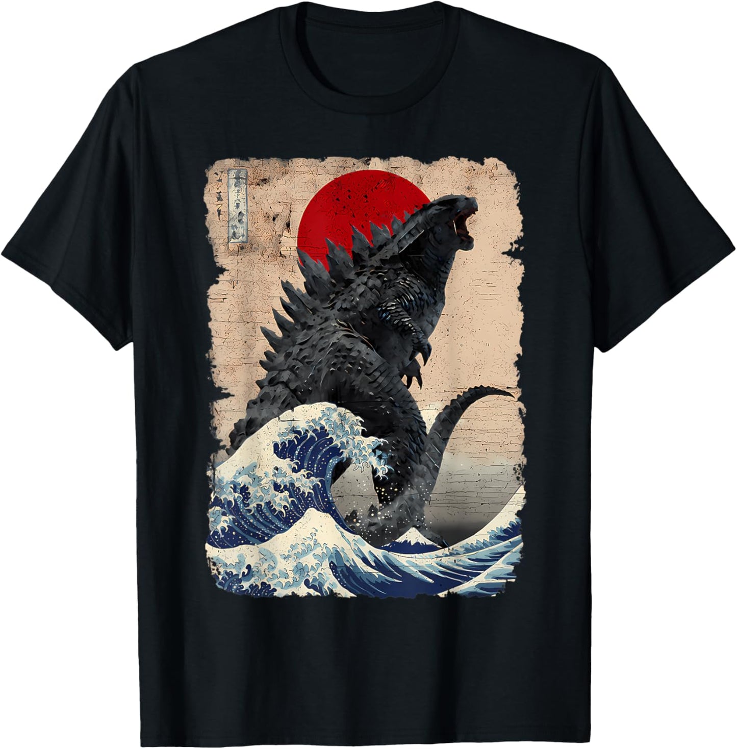 Unisex Vintage Japanese Giant Monster Great Wave T-Shirt