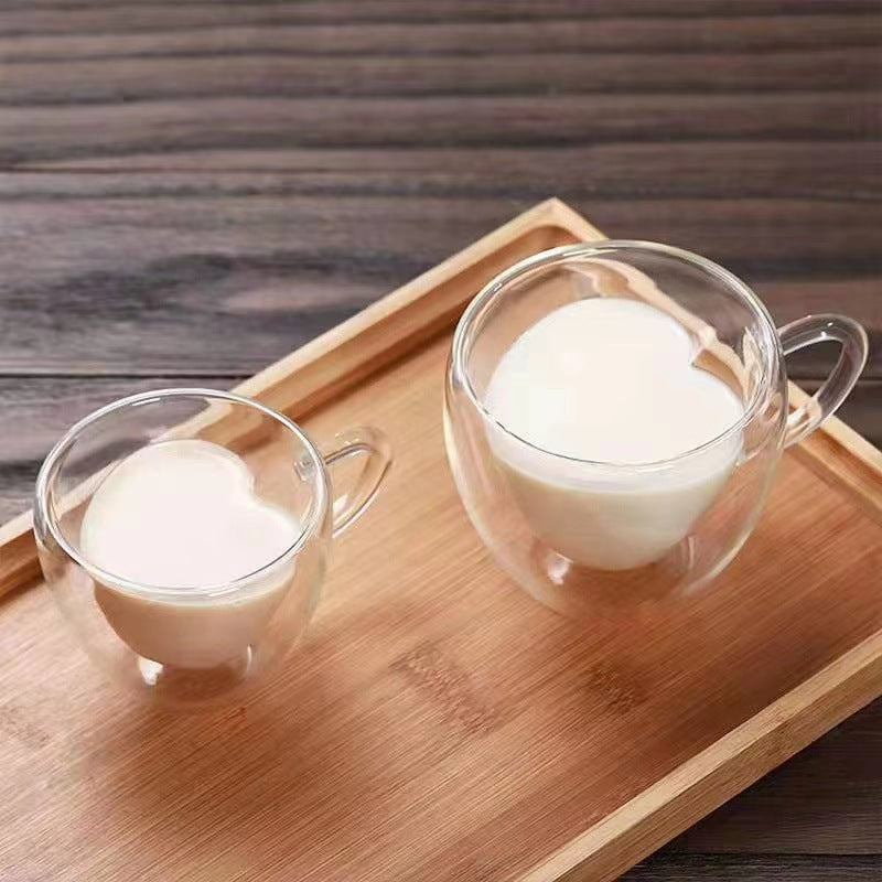 Heart-shaped Glass Handle Coffee Cup