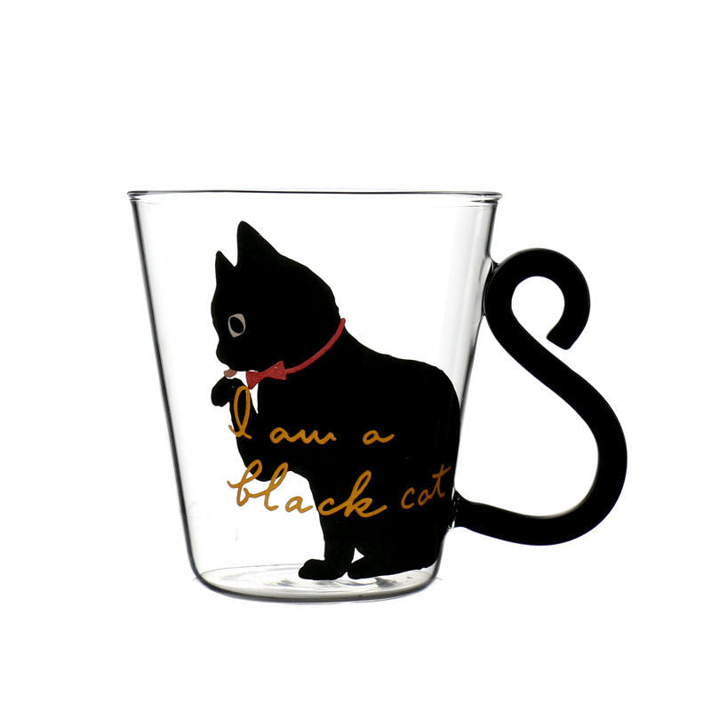 Cartoon Kitten Glass Coffee Cup