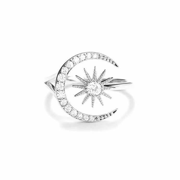 Sun Moon Zircon Ring Jewelry