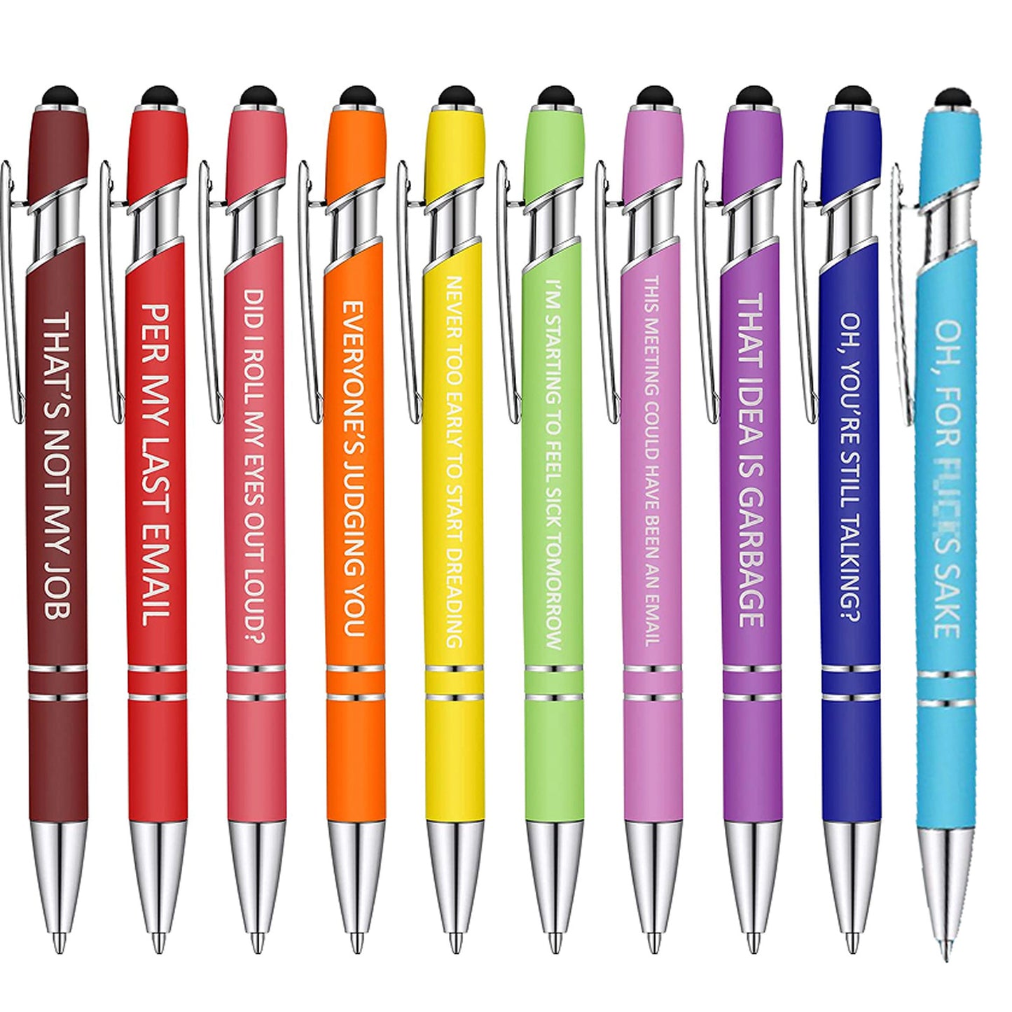 Funny Pens Set 10pcs Metal Ballpoint Pen