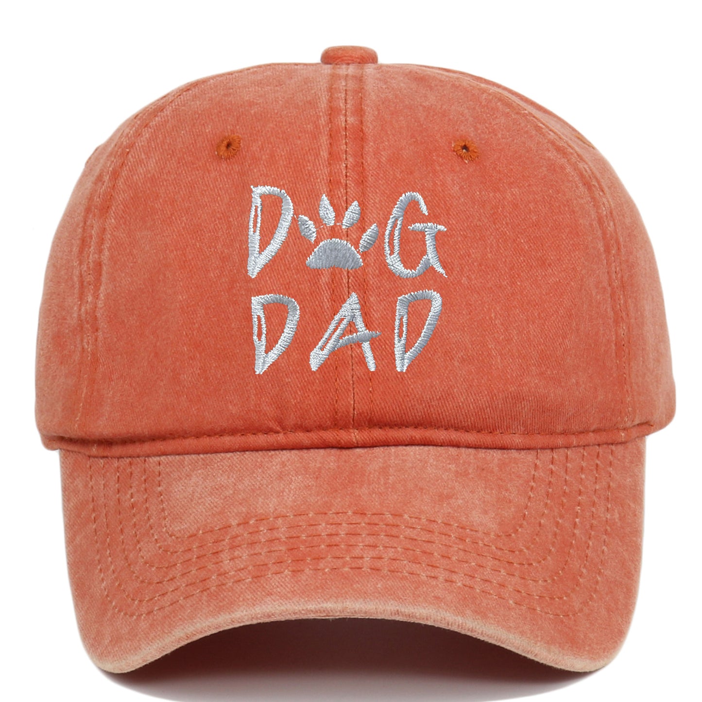 DOG MOM Embroidered Washed Baseball Cap