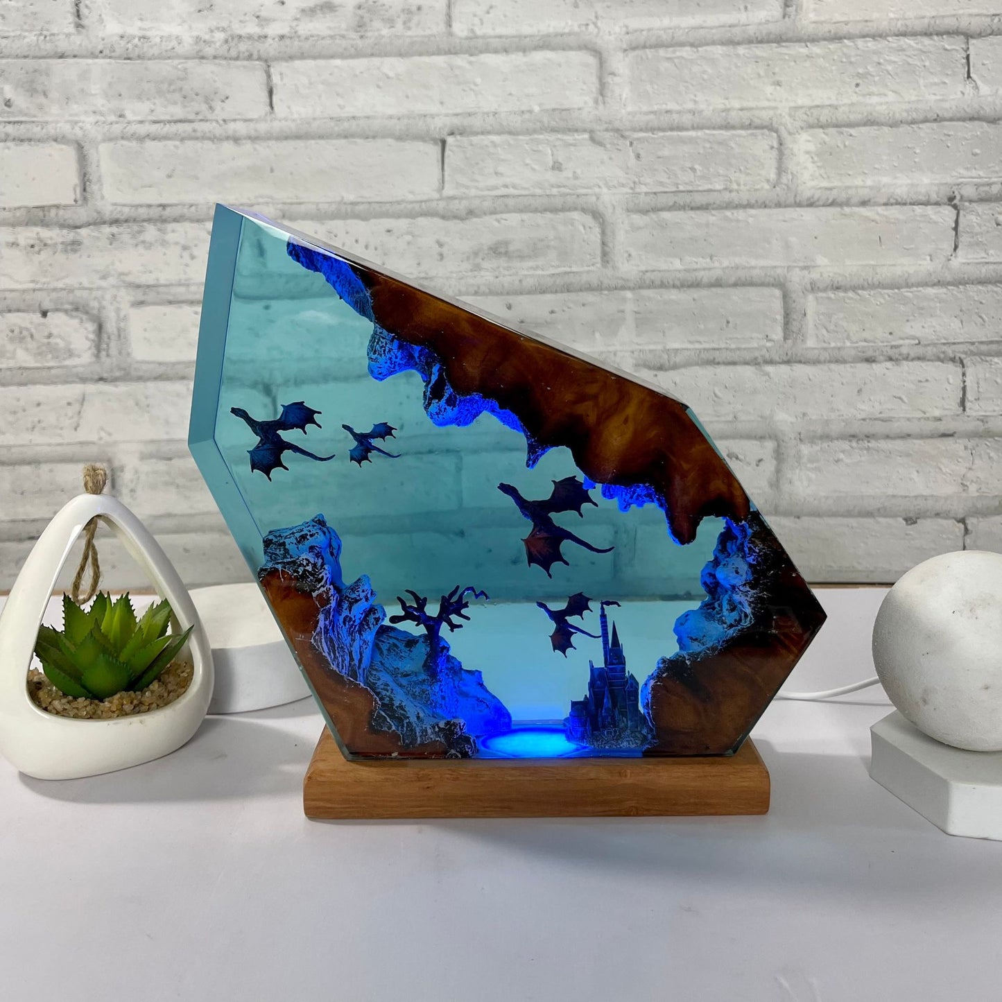 Fire Dragon Ice Dragon Lamp Decoration
