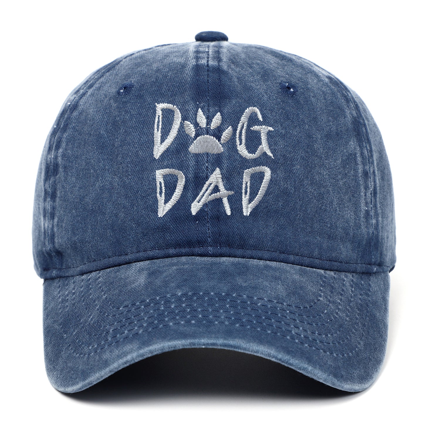DOG MOM Embroidered Washed Baseball Cap