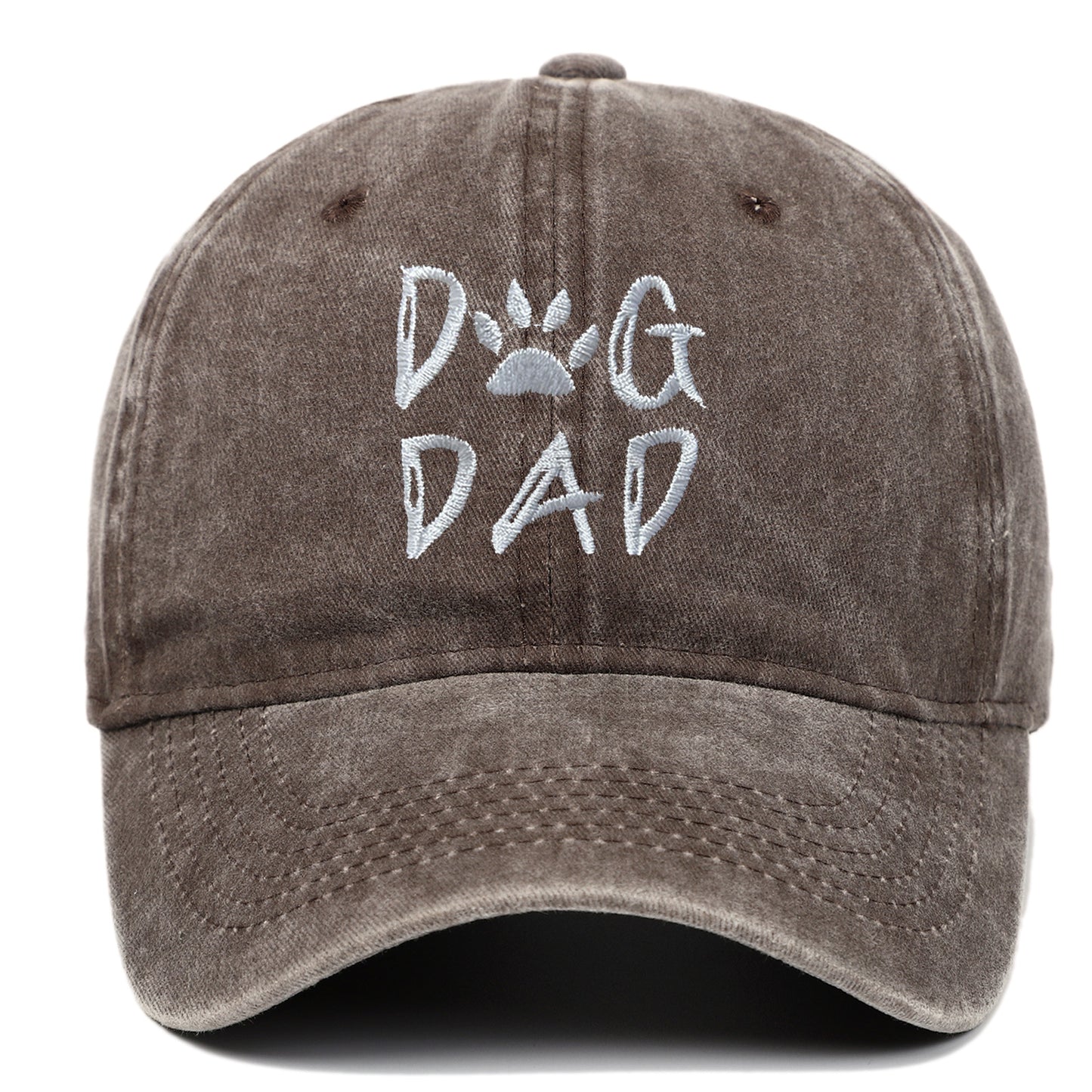 DOG MOM Embroidered Washed Baseball Cap