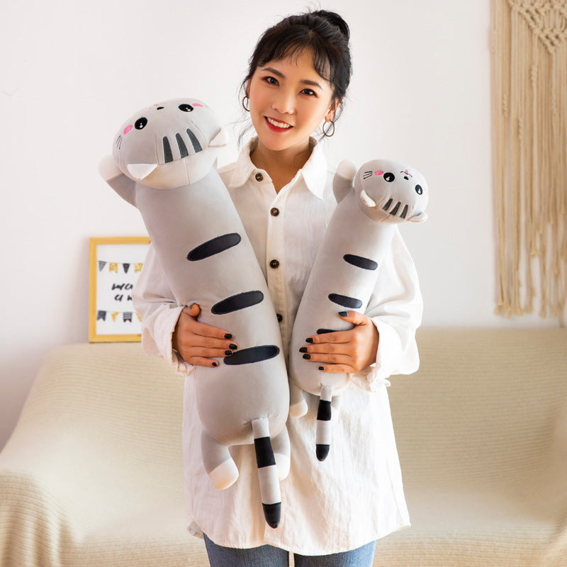 Creative Cartoon Long Cat Throw Pillow