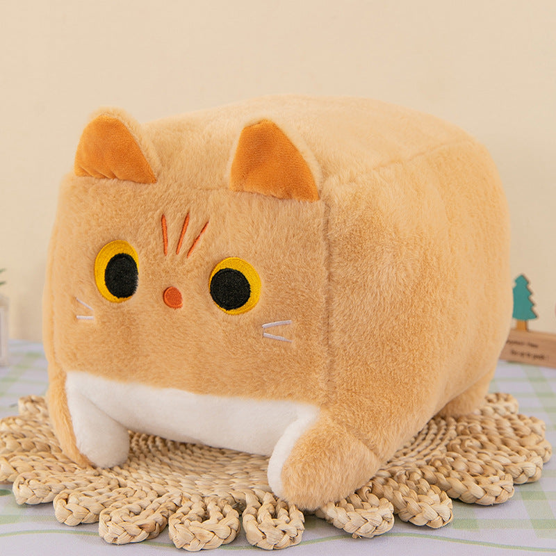 Square Cat Throw Pillow Plush Toy
