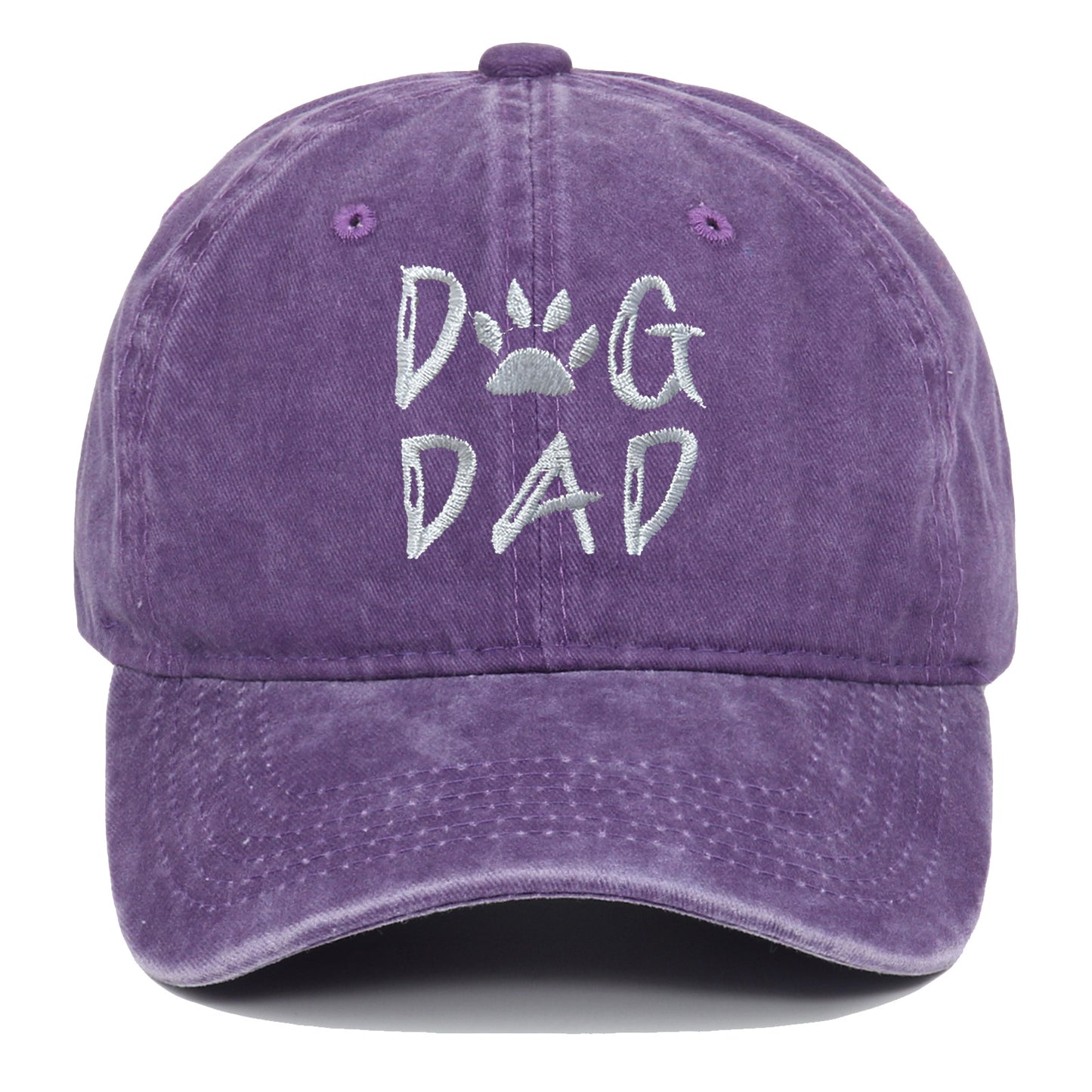 DOG MOM Embroidered Washed Baseball Cap
