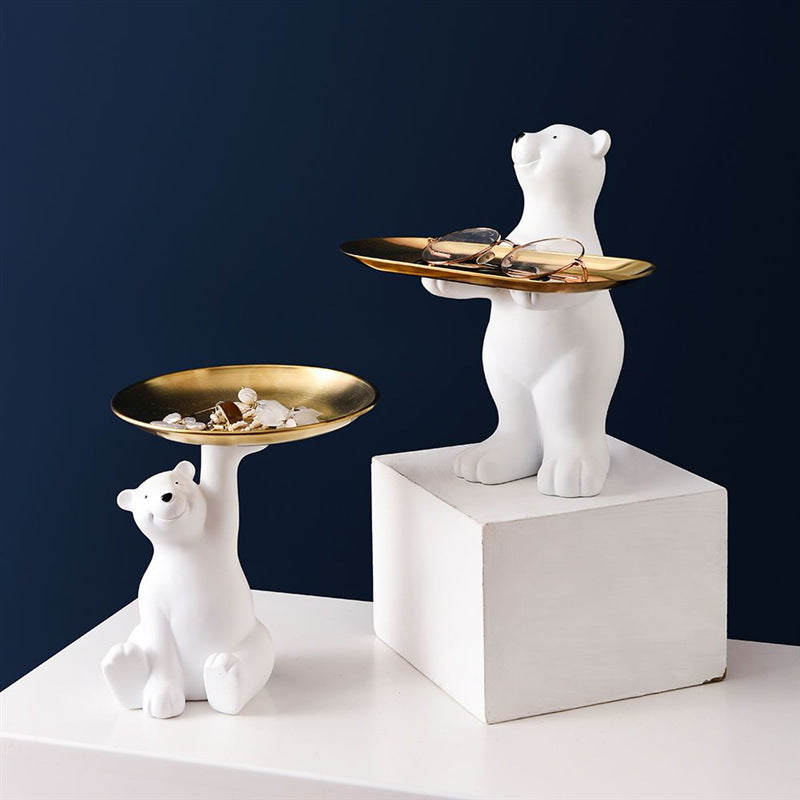 Polar Bear Tray Key Storage Ornament