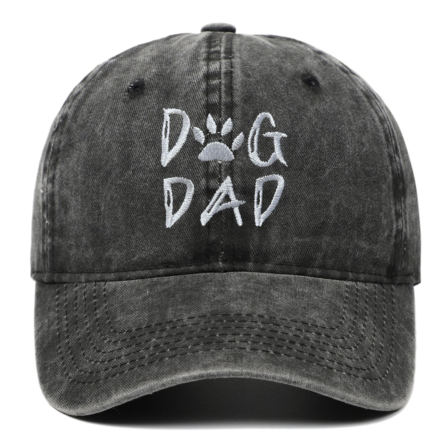 DOG MOM Embroidered Washed Baseball Cap