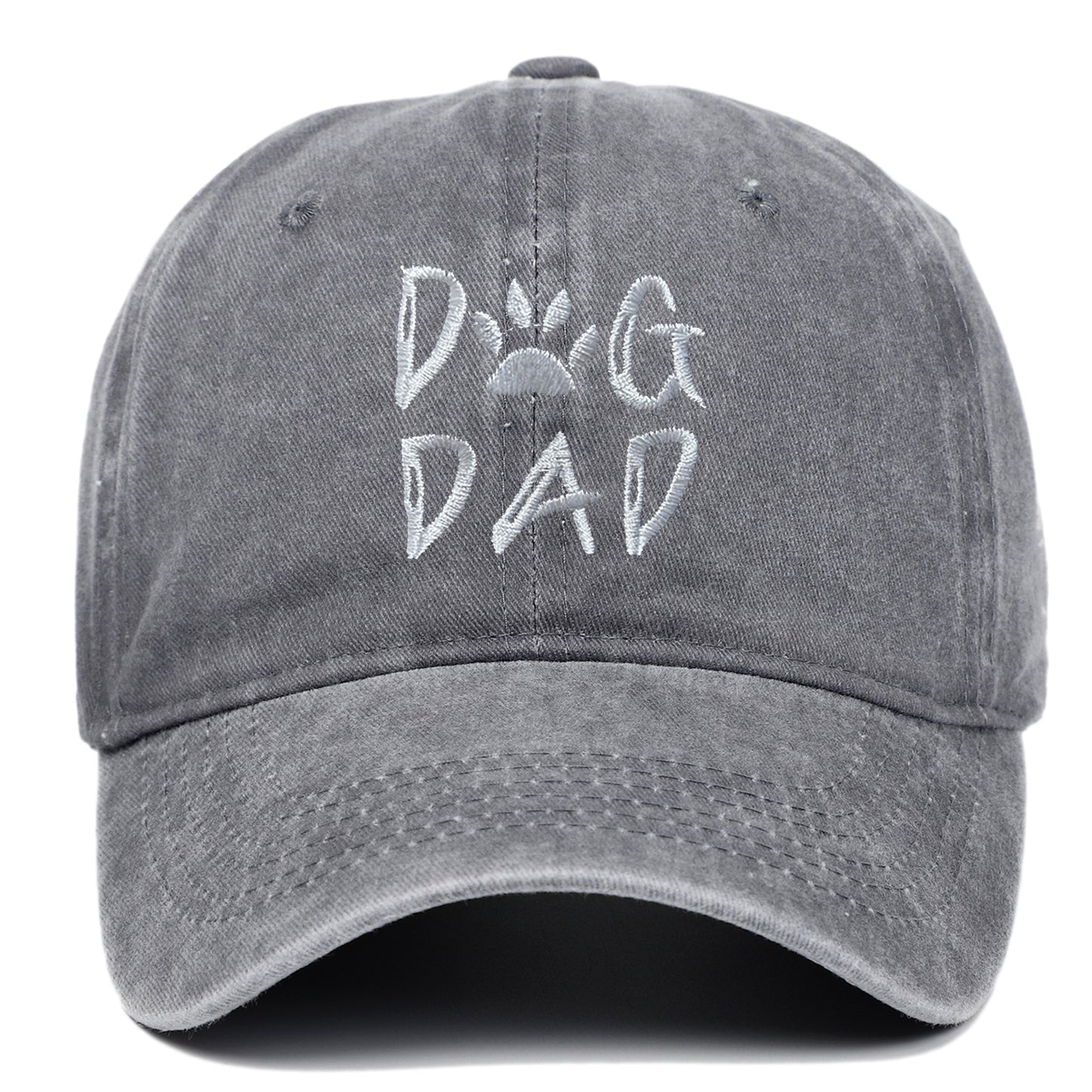 DOG MOM Embroidered Washed Baseball Cap