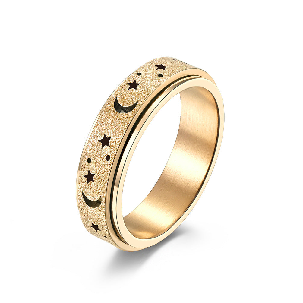 Hollow Star Moon Rotating Ring