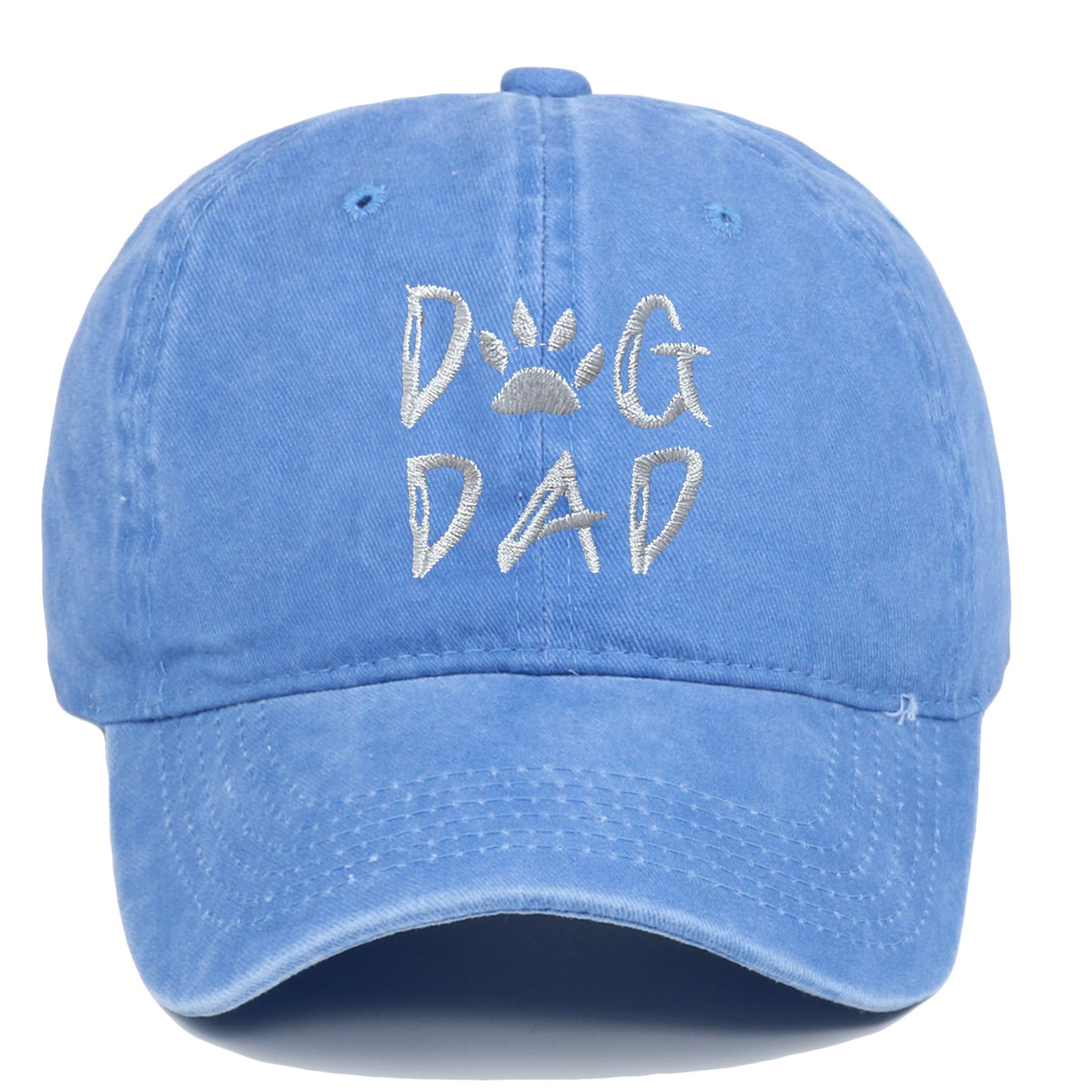 DOG MOM Embroidered Washed Baseball Cap