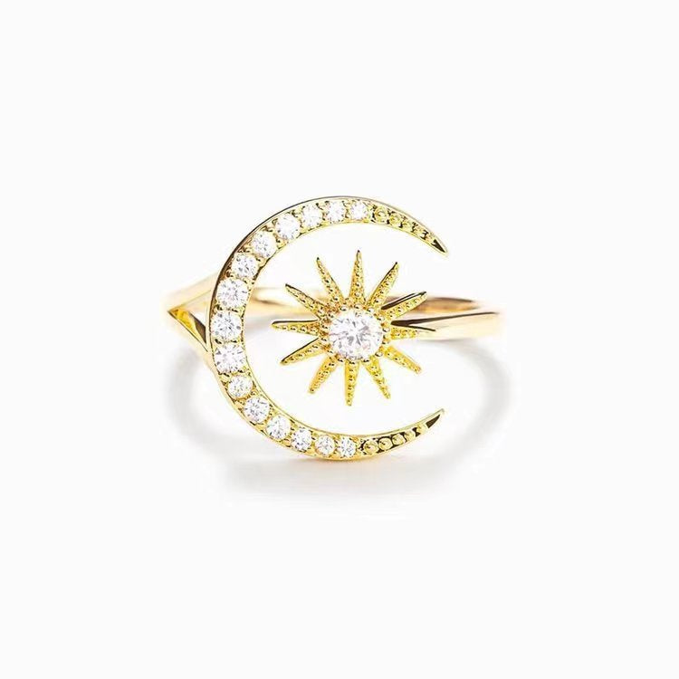 Sun Moon Zircon Ring Jewelry