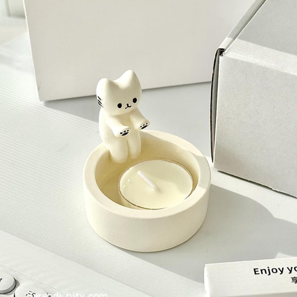 Cartoon Kitten Candle Holder (Candle Not Included)