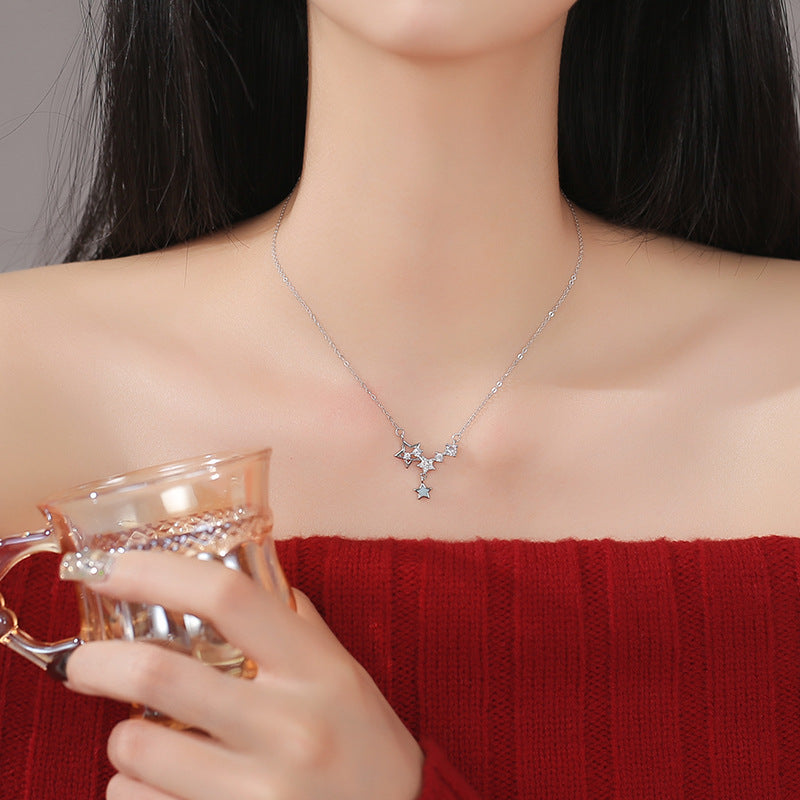 Silver Galaxy Star Luminous Necklace