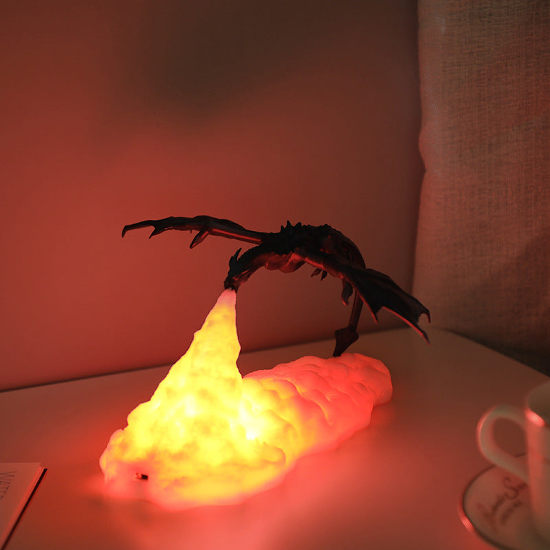 3D Printed Fire Breathing Dragon Accent Lamp