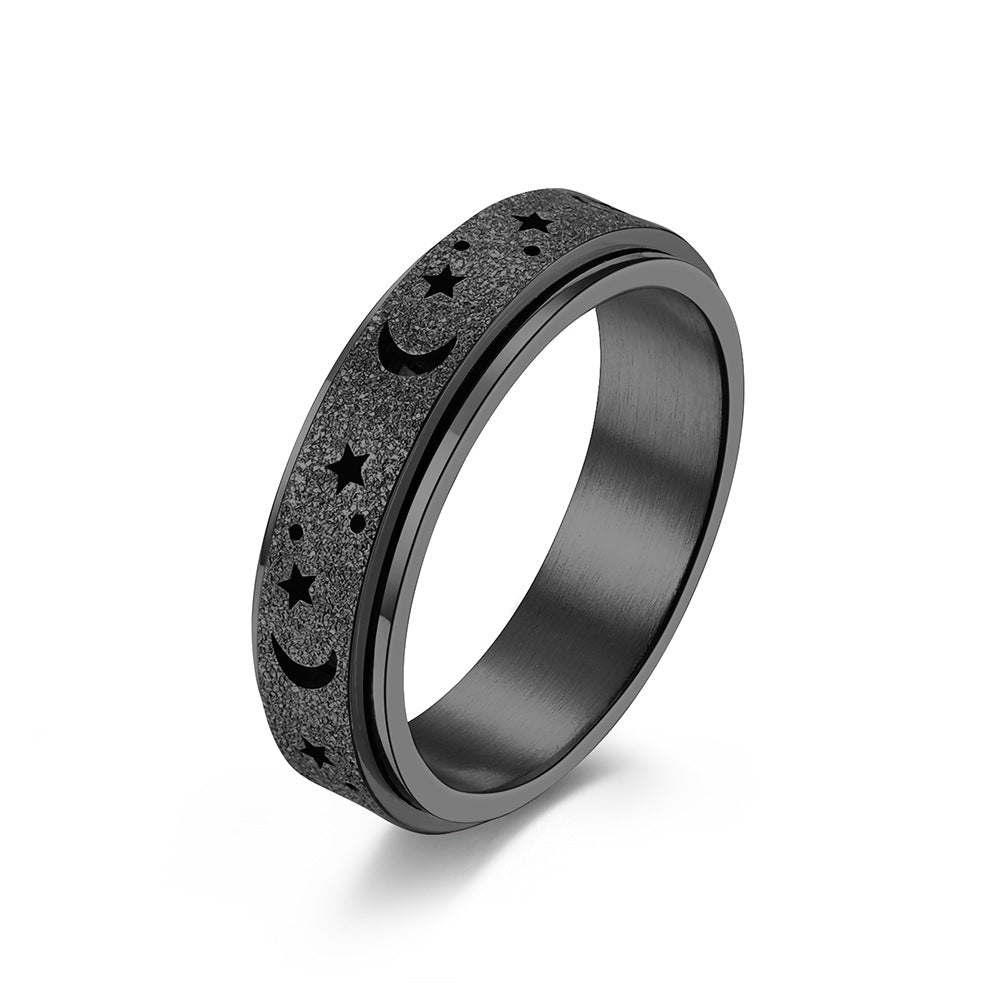Hollow Star Moon Rotating Ring