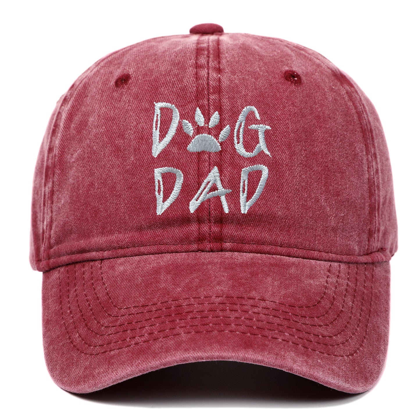 DOG MOM Embroidered Washed Baseball Cap