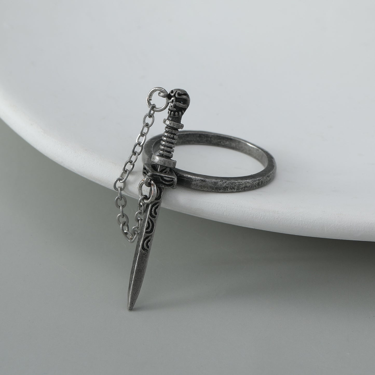 Gothic Skull Sword Ring