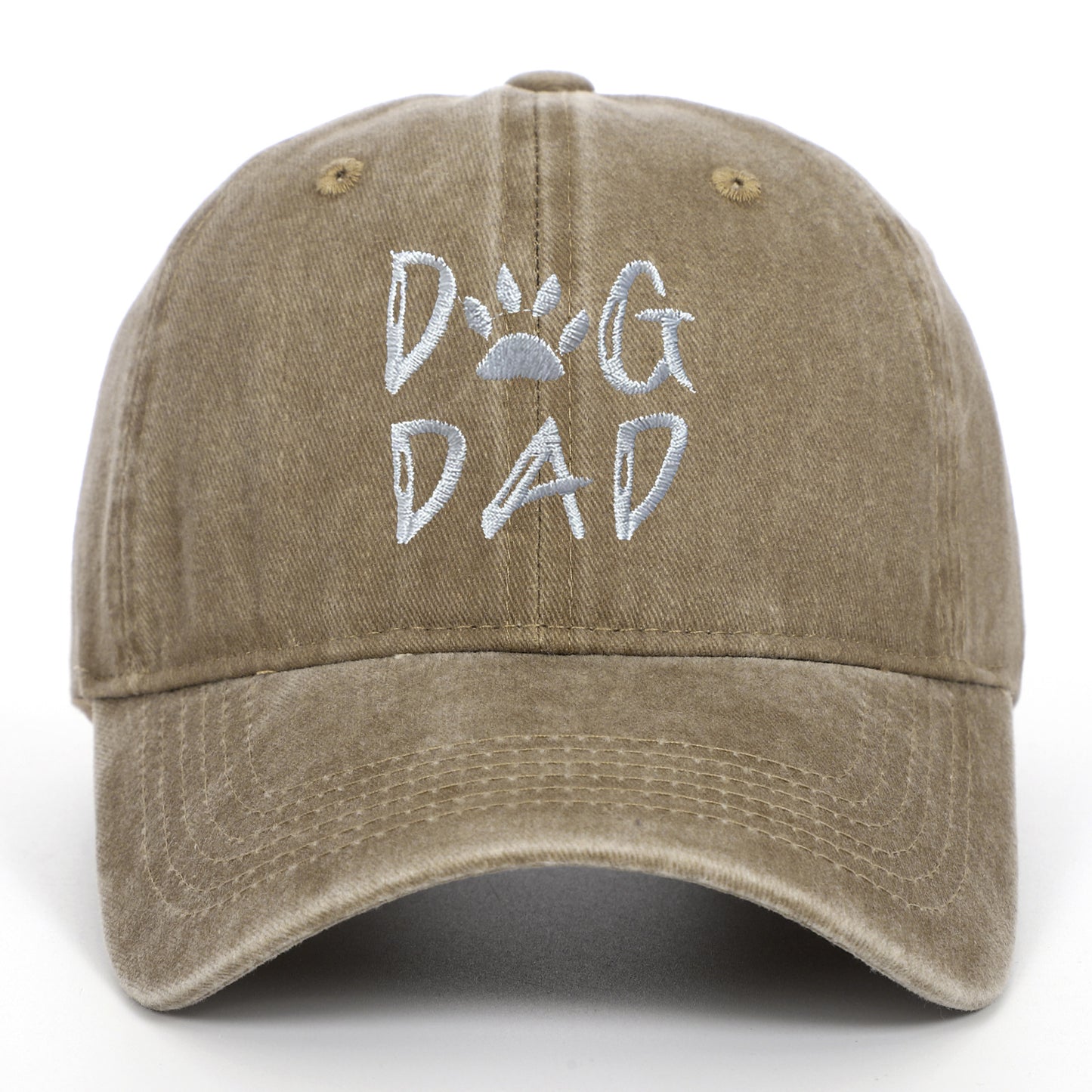 DOG MOM Embroidered Washed Baseball Cap