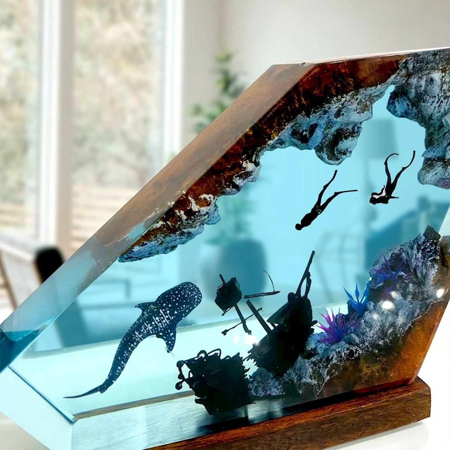 Whale Shark Sunken Ship Lamp Ornament