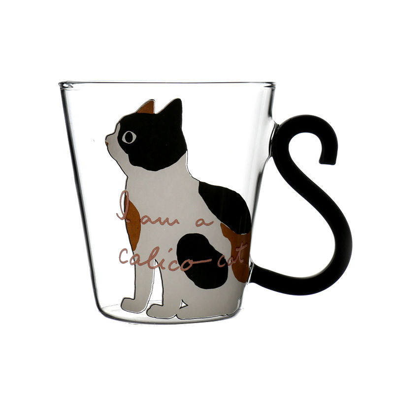 Cartoon Kitten Glass Coffee Cup