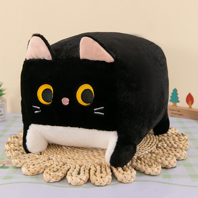 Square Cat Throw Pillow Plush Toy