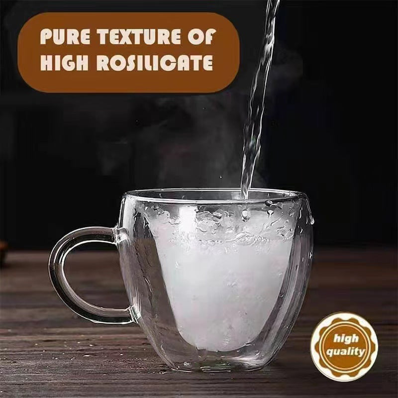 Heart-shaped Glass Handle Coffee Cup