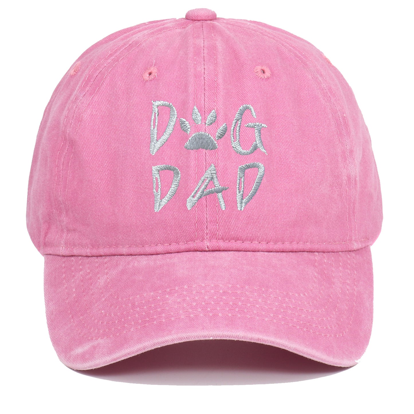 DOG MOM Embroidered Washed Baseball Cap