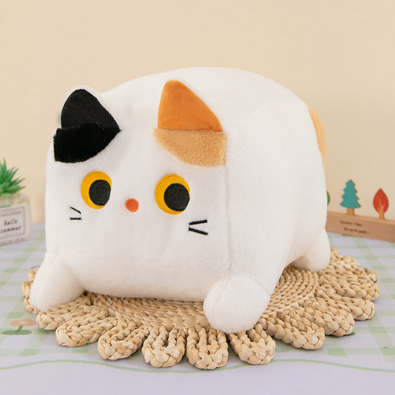 Square Cat Throw Pillow Plush Toy