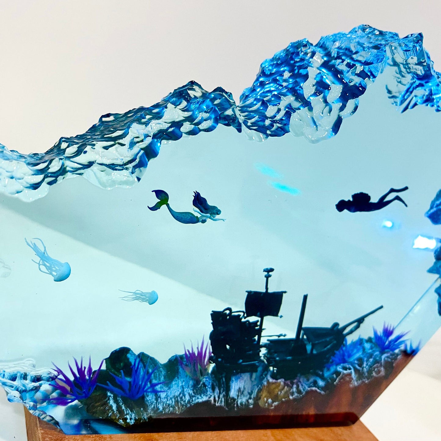 Mermaid Resin Night Light Decor