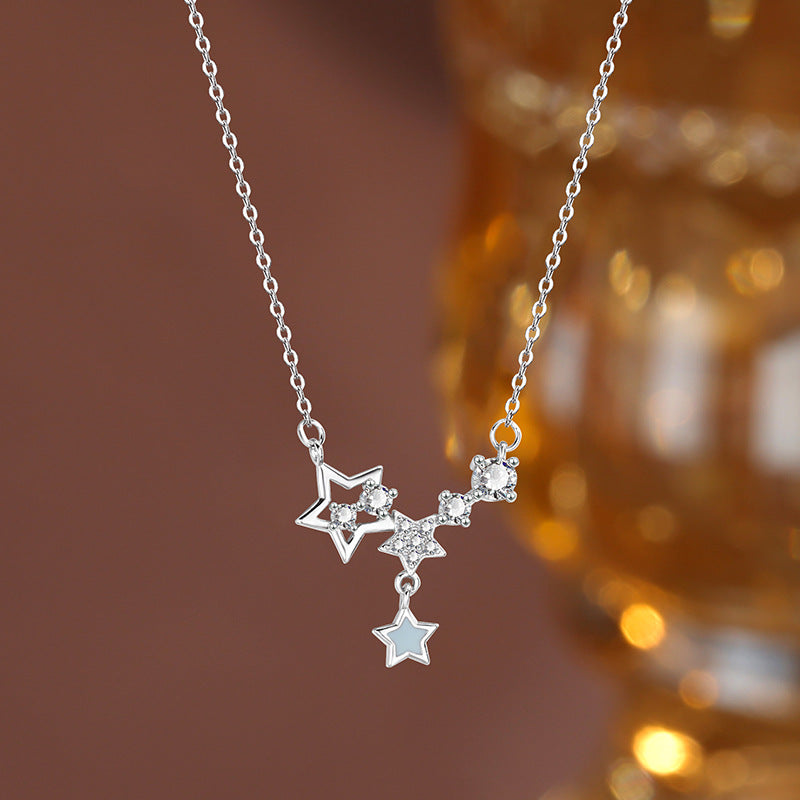 Silver Galaxy Star Luminous Necklace