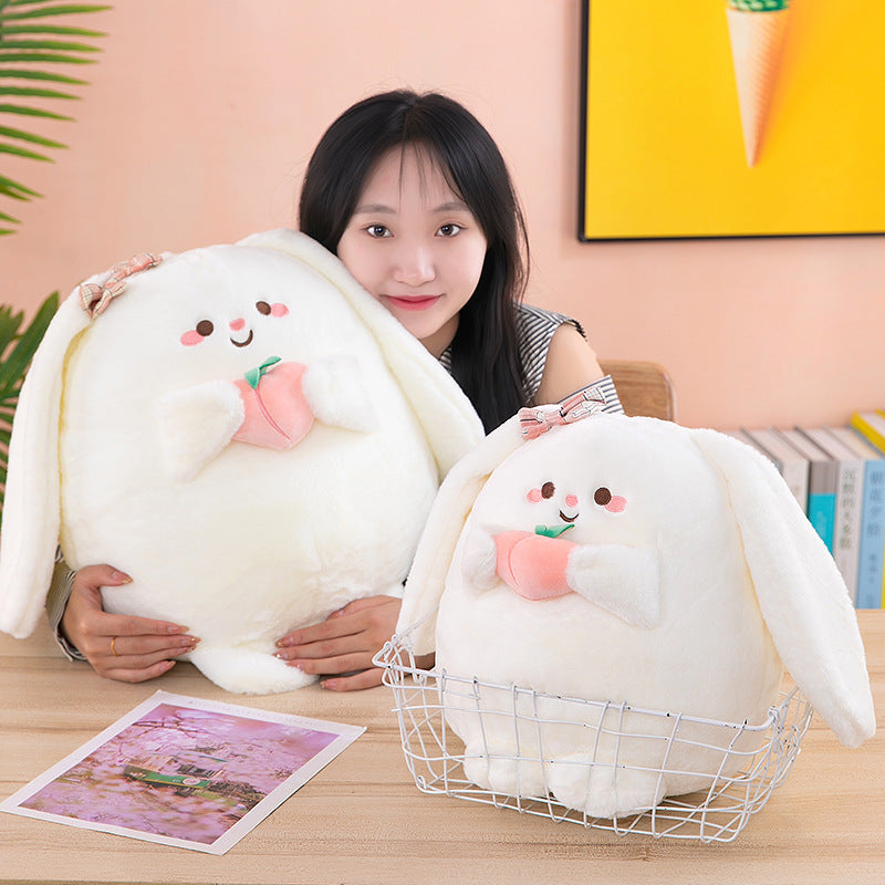Rabbit Peach Throw Pillow Doll