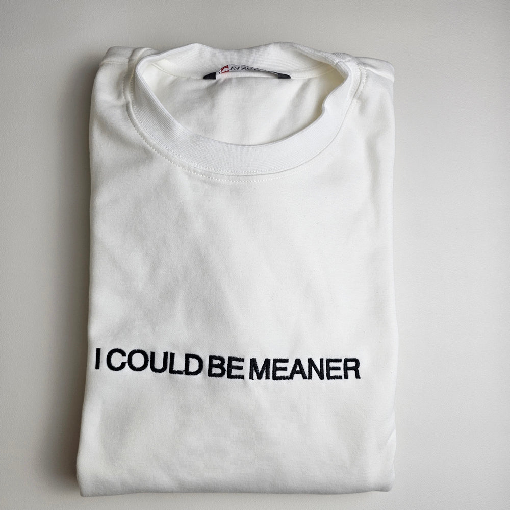 Embroidered I Could Be Meaner Sarcastic Sweater