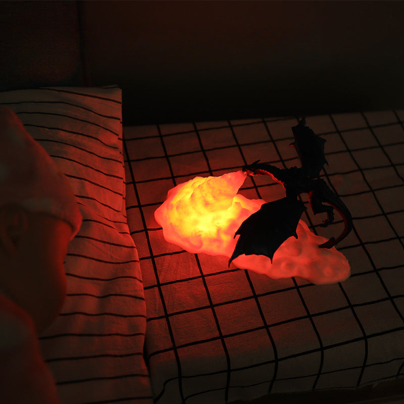 3D Printed Fire Breathing Dragon Accent Lamp