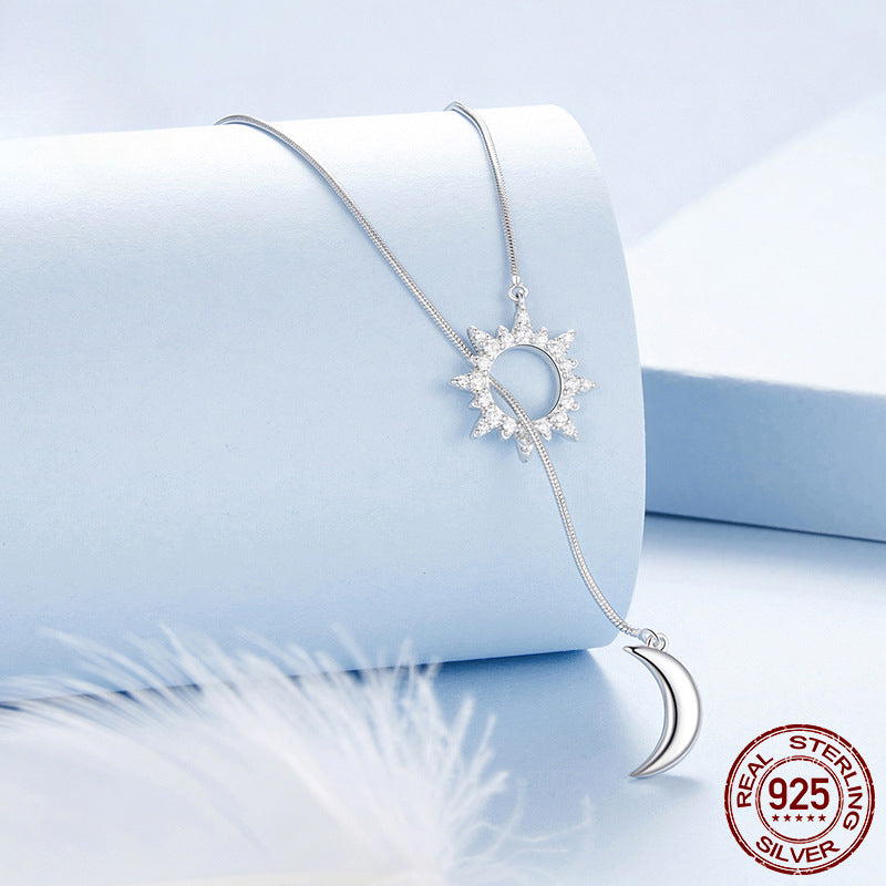 Exquisite Sun and Moon Y-shaped Necklace