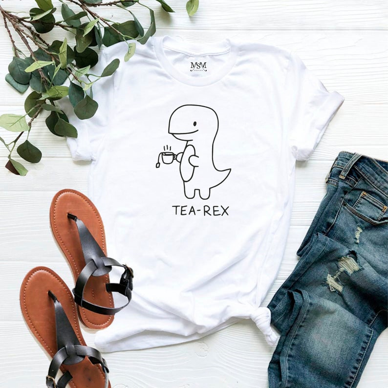 Tea-Rex Cute Dinosaur T-shirt