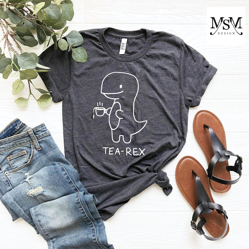 Tea-Rex Cute Dinosaur T-shirt